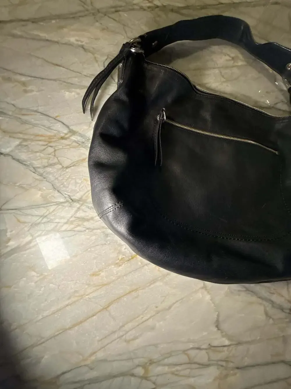 COACH SOHO F13108 Vintage Black Soft Leather Bag Large Hobo Shoulder Handbag